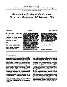 Reactive Ion Etching in the Gaseous Electronics ... - NIST Page