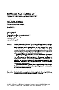 REACTIVE MONITORING OF SERVICE LEVEL AGREEMENTS