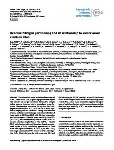 Reactive nitrogen partitioning and its relationship ... - University of York