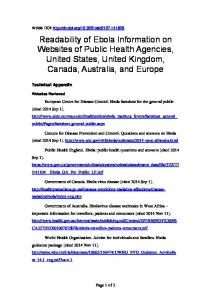 Readability of Ebola Information on Websites of Public Health ...