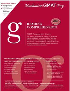 Reading Comprehension - Manhattan GMAT