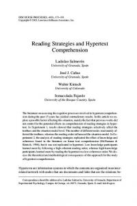 Reading Strategies and Hypertext Comprehension