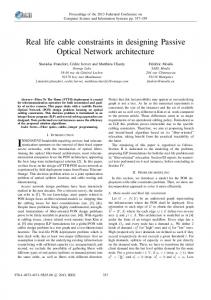 Real life cable constraints in designing Passive ... - Semantic Scholar