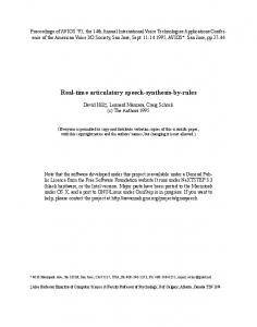 Real-time articulatory speech-synthesis-by-rules - University of Calgary