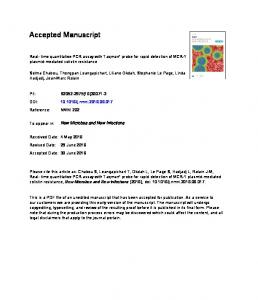 Real- time quantitative PCR assay with Taqman ...