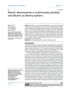 Recent advancements in erythrocytes, platelets