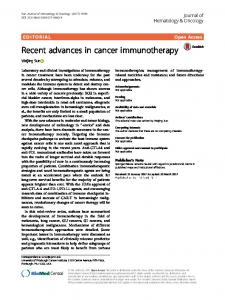 Recent advances in cancer immunotherapy - BioMed Central