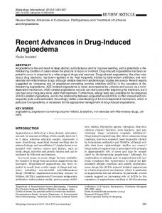 Recent Advances in Drug-Induced Angioedema - Core