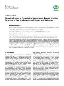 Recent Advances in Ferroelectric Nanosensors: Toward Sensitive