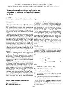 Recent advances in statistical methods for the estimation of sediment ...