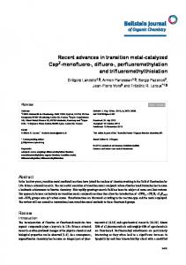 Recent advances in transition metal-catalyzed