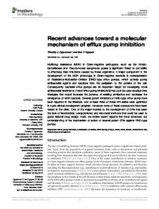 Recent advances toward a molecular mechanism of efflux pump ...