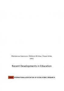 Recent Developments in Education