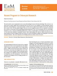 Recent Progress in Osteocyte Research