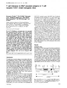 receptor V38.1 chain transgenic mice - NCBI