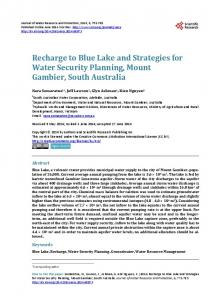 Recharge to Blue Lake and Strategies for Water Security Planning ...