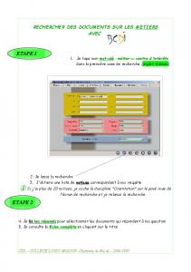 RECHERCHER DES DOCUMENTS SUR LES METIERS AVEC