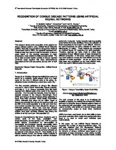 recognition of dengue disease patterns using artificial neural networks