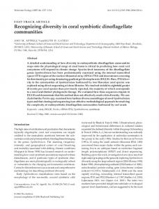 Recognizing diversity in coral symbiotic dinoflagellate communities