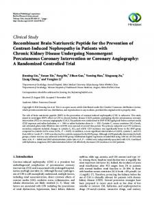 Recombinant Brain Natriuretic Peptide for the Prevention of Contrast ...