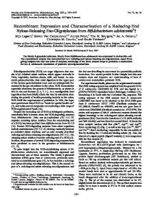 Recombinant Expression and Characterization of a Reducing-End ...