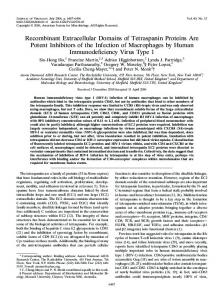 Recombinant Extracellular Domains of ... - Journal of Virology