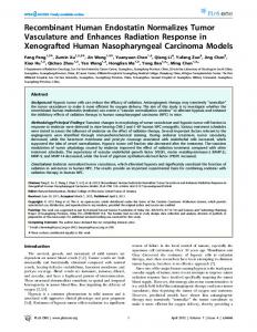 Recombinant Human Endostatin Normalizes