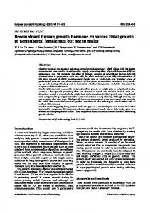 Recombinant human growth hormone enhances tibial growth in ...