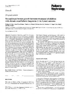 Recombinant human growth hormone treatment of children with ...