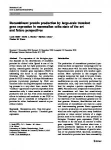 Recombinant protein production by large-scale transient gene ...