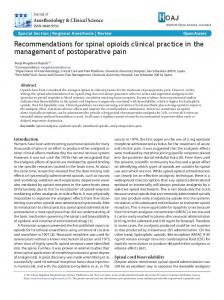 Recommendations for spinal opioids clinical practice - Herbert ...