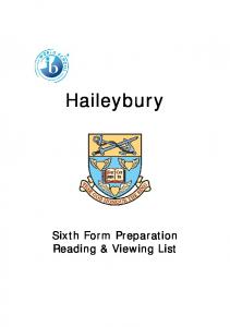 Recommended reading list - Haileybury