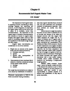 Recommended Soil Organic Matter Tests