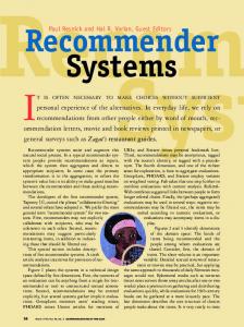 Recommender systems