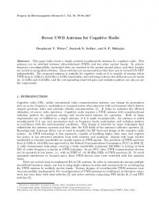 Recon UWB Antenna for Cognitive Radio - PIER Journals