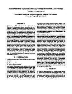 reconciling two competing views on contrastiveness - Semantic Scholar