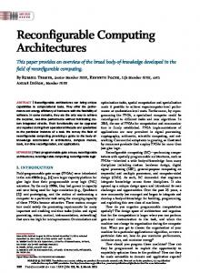 Reconfigurable Computing Architectures - IEEE Xplore