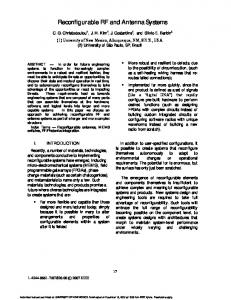 Reconfigurable RF and Antenna Systems