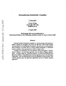 Reconsidering Relativistic Causality