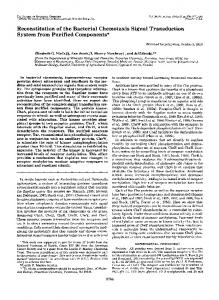 Reconstitution of the Bacterial Chemotaxis Signal Transduction ...