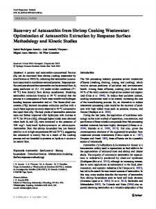 Recovery of Astaxanthin from Shrimp Cooking