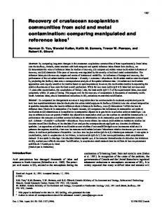 Recovery of crustacean zooplankton communities from acid and metal ...