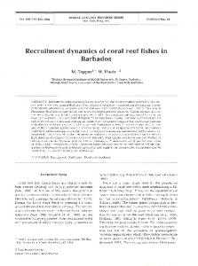 Recruitment dynamics of coral reef fishes in Barbados - Inter Research