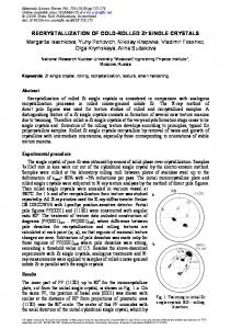 RECRYSTALLIZATION OF COLD-ROLLED Zr ...