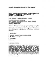 RECTANGULAR SLOT ANTENNA WITH PATCH STUB ... - CiteSeerX