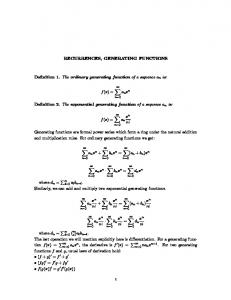 Recurrence and Generating function