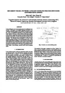 RECURRENT NEURAL NETWORK LANGUAGE MODELING FOR ...