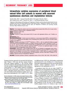 RECURRENT PREGNANCY LOSS Intracellular ... - Fertility and Sterility