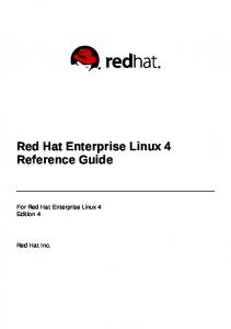 Red Hat Enterprise Linux 4 Reference Guide