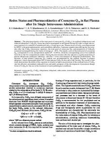 Redox Status and Pharmacokinetics of Coenzyme Q10 ... - Springer Link